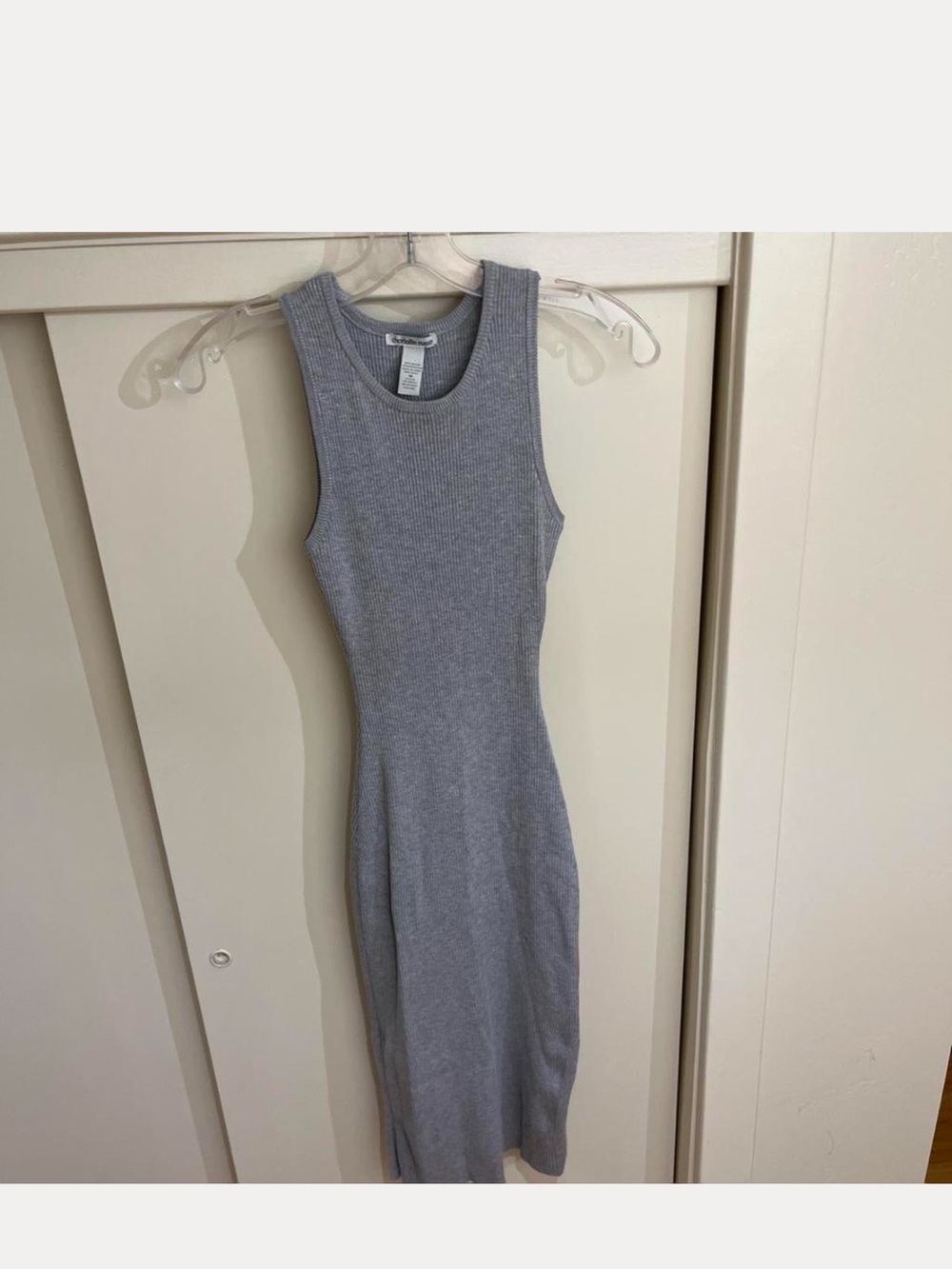 Charlotte Russe Sleeveless Ribbed Midi Dress — Light Gray